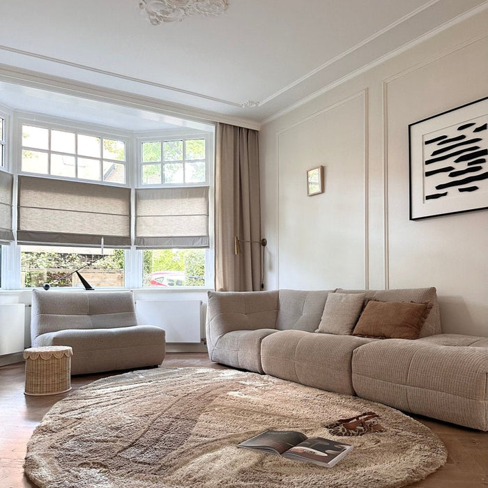 Organisch hoogpolig vloerkleed Odelia bruin|taupe - Interieur05