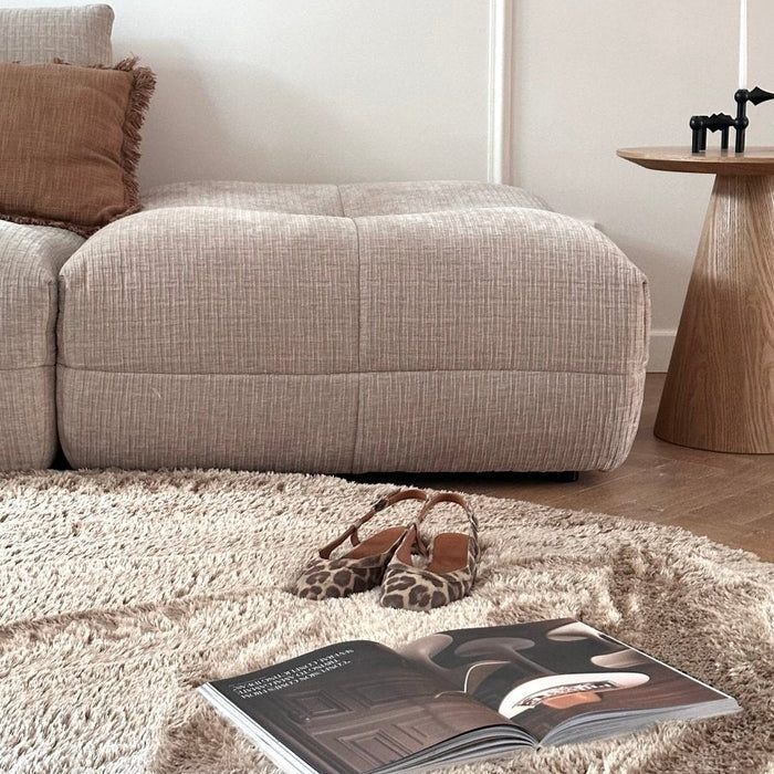 Organisch hoogpolig vloerkleed Odelia bruin|taupe - Interieur05