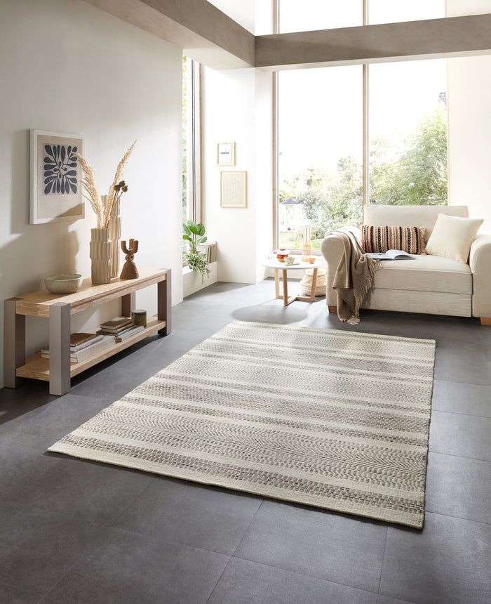 Theko Tapijt in Scandinavische stijl Trondheim 65x130 cm - Zwart|wit