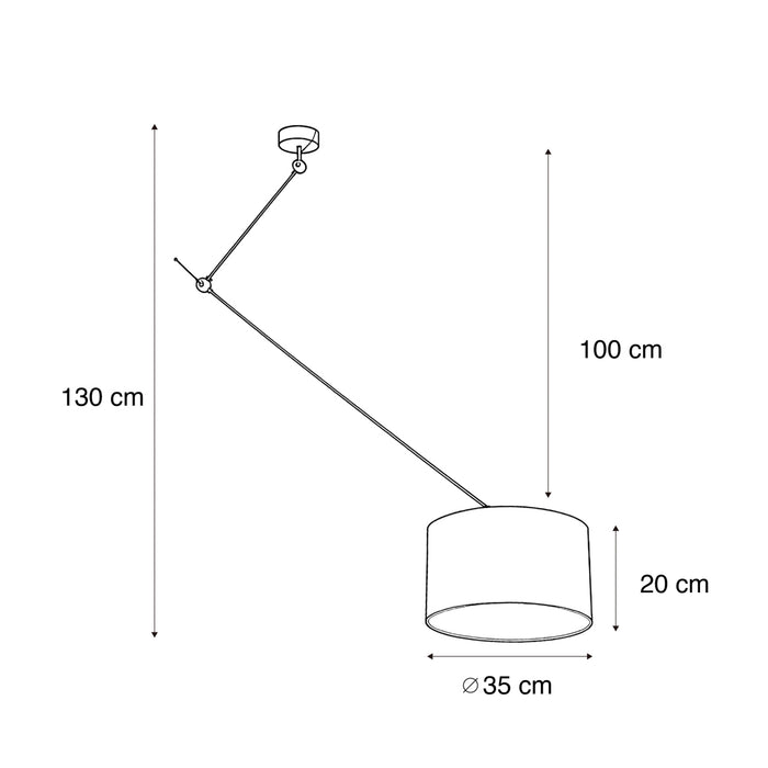 QAZQA Hanglamp zwart met velours kap brons 35cm - Blitz