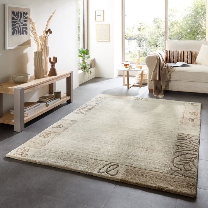 Theko Handgeknoopt wollen tapijt Nakarta 120x180 cm - Beige