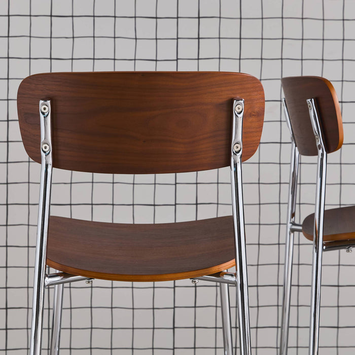 sweeek - Barkruk metaal en multiplex vintage (set van 2)