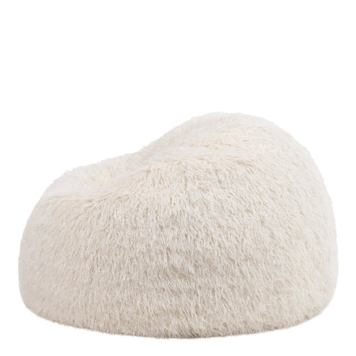 icon Kingston Zitzak - Fluffy Pluche Imitatiebont - Wit