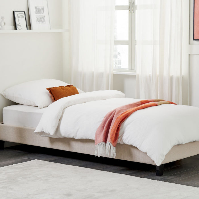 Beliani - ROANNE - Kinderbed - Beige - 90 x 200 cm - Polyester