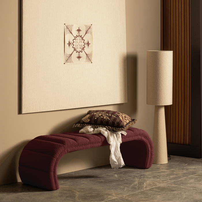 WOOOD Loft Tafellamp - Metaal|Bouclé - Naturel - 90xØ22 cm