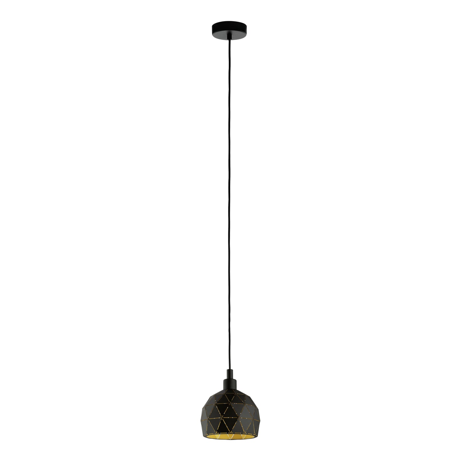 EGLO Roccaforte Hanglamp - 1 lichts - Ø17 cm - E14 - Zwart - Goud