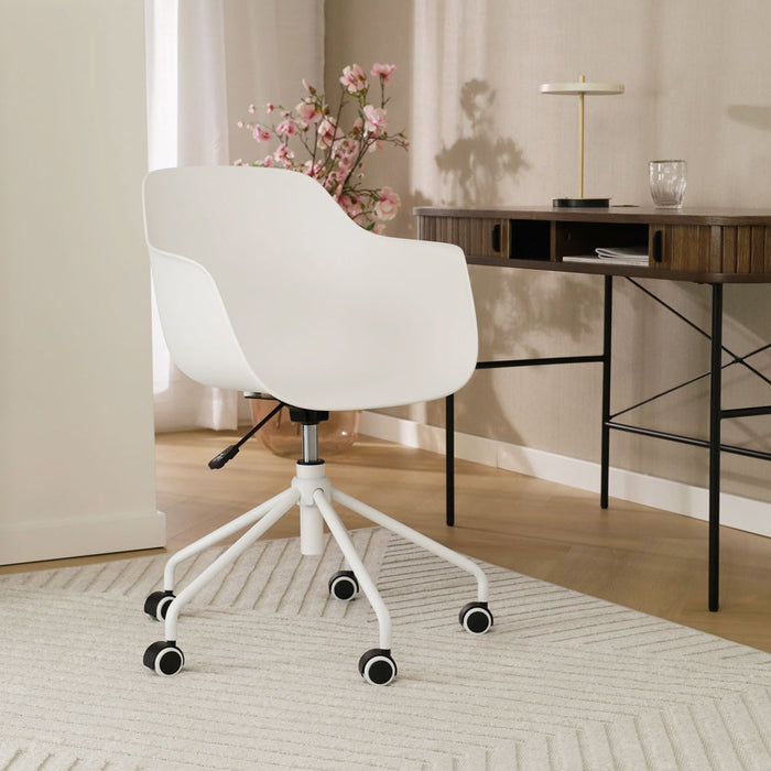 Nolon Nout-Puk Bureaustoel Wit - met Armleuning - Wit Onderstel