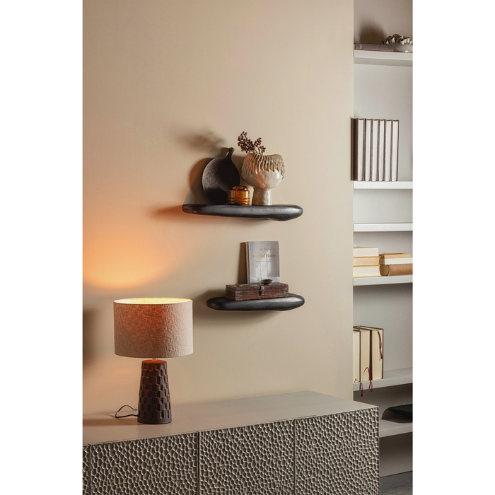 WOOOD Rock Wandplank - Aluminium - Zwart - 7x60x13