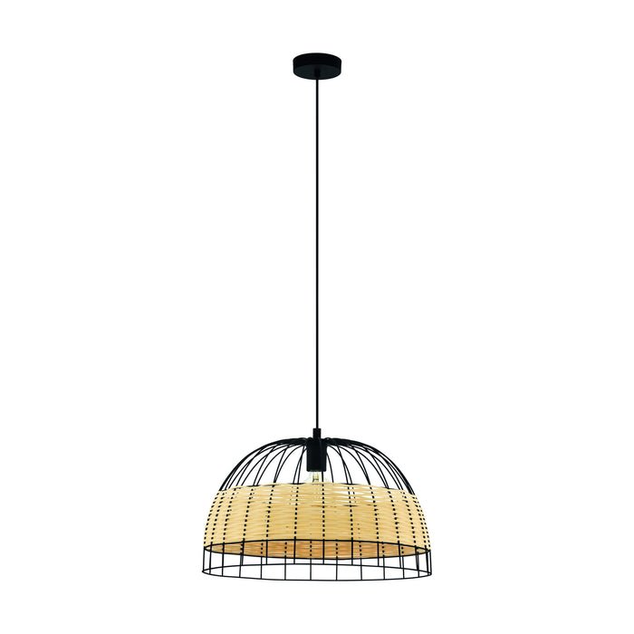 EGLO Anwick - Hanglamp - E27 - Ø 50 cm - Zwart|Rotan