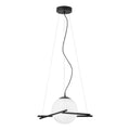 EGLO Hanglamp - E27 - 1lichts - Staal Zwart | Glas opaal-mat - Wit