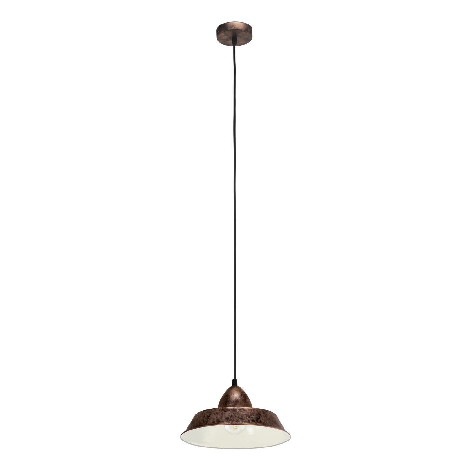 EGLO Vintage Auckland - Hanglamp - 1 Lichts - Ø260mm. - Koperkleurig