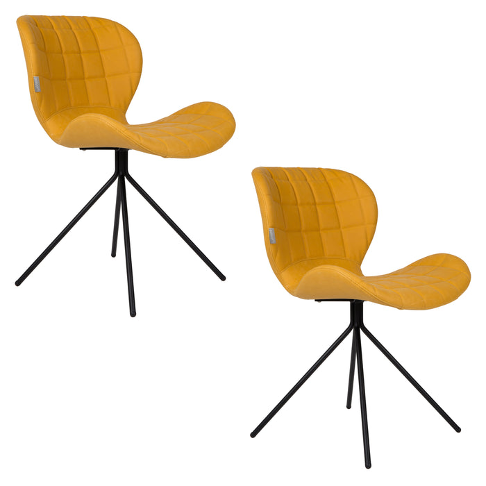 Zuiver OMG LL Stoel Geel - Set van 2