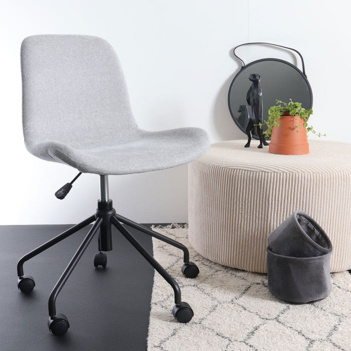 Nolon Nout-Fé Bureaustoel Lichtgrijs - Stof - Zwart Onderstel