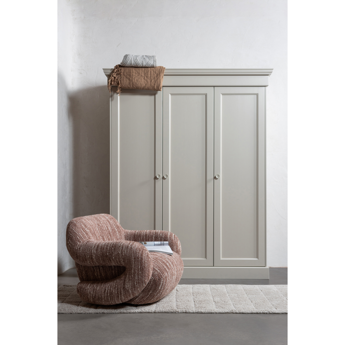 WOOOD Folke Fauteuil - Chenille - Oudroze Melange - 70x88x88