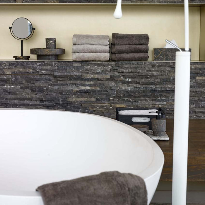 London Handdoek Truffle | Grijs | Beige | Katoen