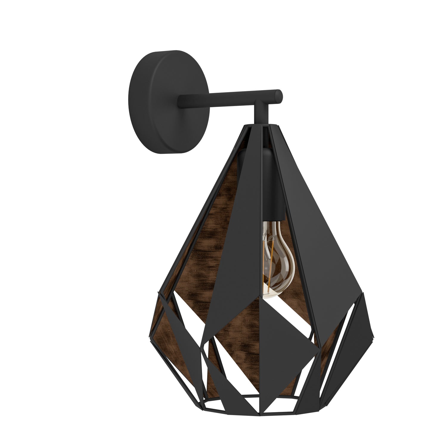 EGLO Carlton 1 Wandlamp - E27 - 33 cm - Zwart|Koper