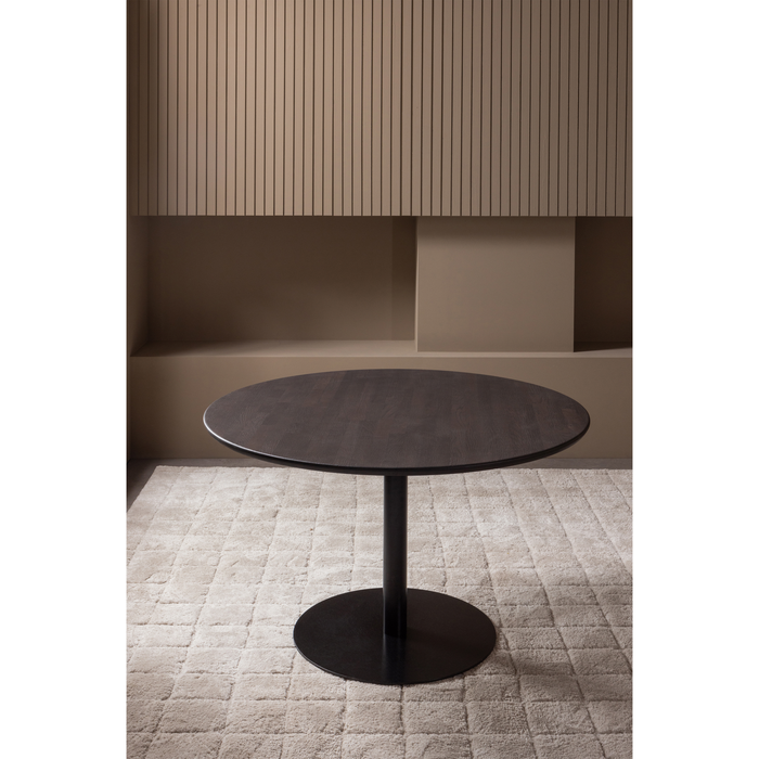 WOOOD Tablo Eettafel Rond Vingerlas - Eiken - Mystic Brown - Ø120