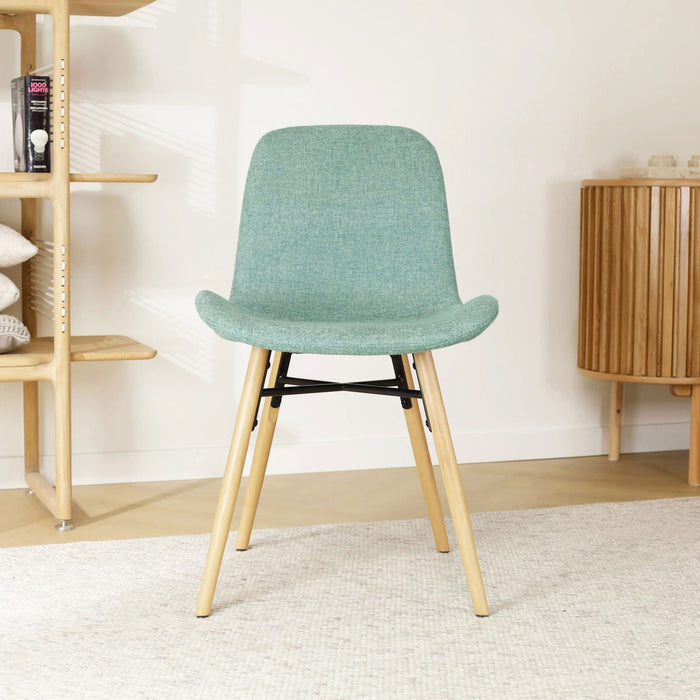 Nolon Nena-Fé Eetkamerstoel Zacht Groen - Stof - Houten Poten