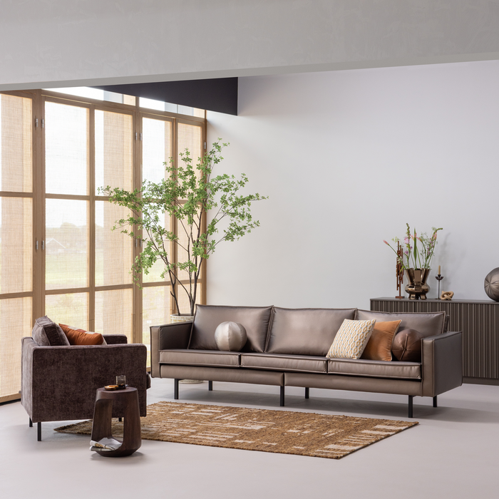 WOOOD Rodeo 3-Zits Bank - Metallic - Koper Bruin - 85x277x86