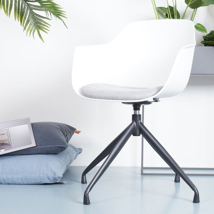 Nolon Nola-Liz Eetkamerstoel Wit - Lichtgrijs - Draaibaar - Zwart