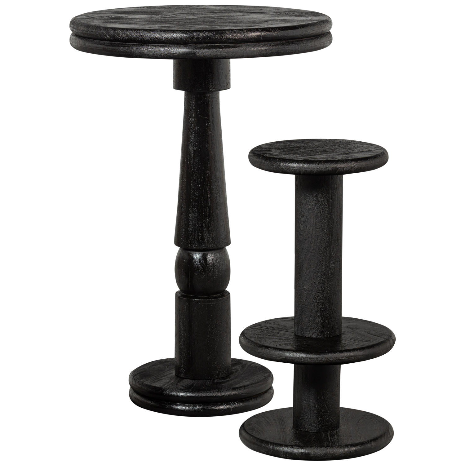 WOOOD Barkruk Kolby - Hout - Zwart - 74x40x40