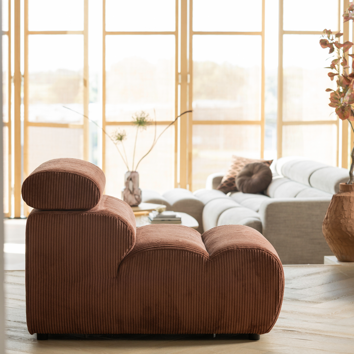 WOOOD Novi 1-Zits Element Bank - Ribstof - Terra - 86x82x113