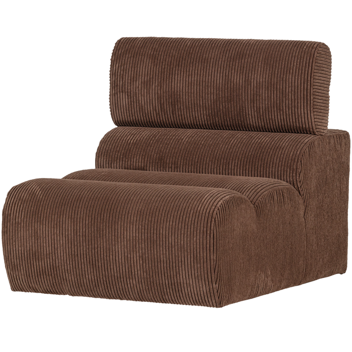 WOOOD Novi 1-Zits Element Bank - Ribstof - Mokkabruin - 86x82x113