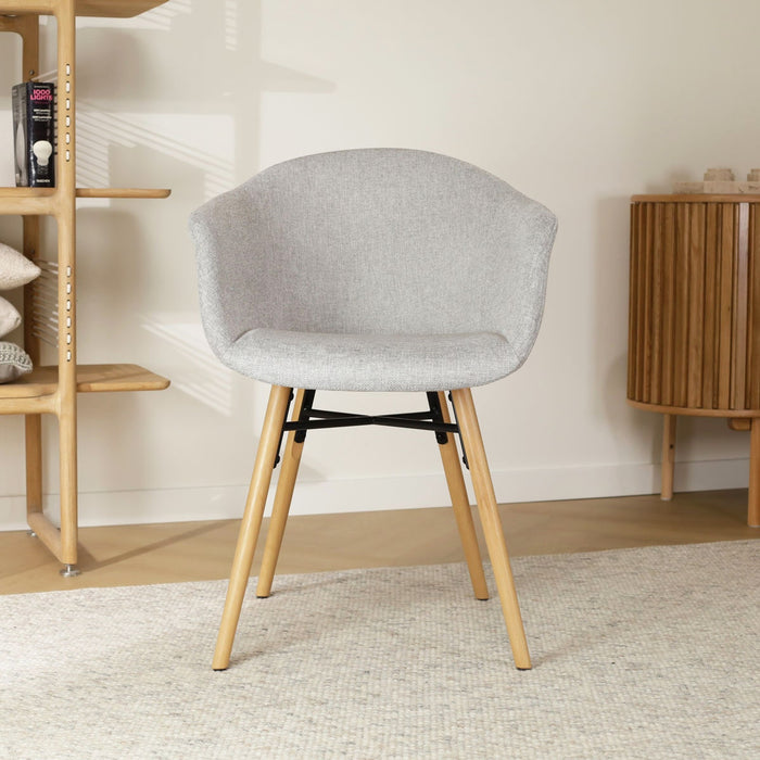 Nolon Nena-Otis Eetkamerstoel Lichtgrijs - Armleuning - Stof