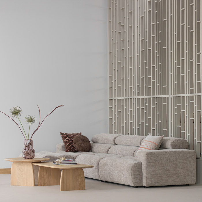 WOOOD Novi Chaise Longue Bank Links - Polyester - Naturel Melange