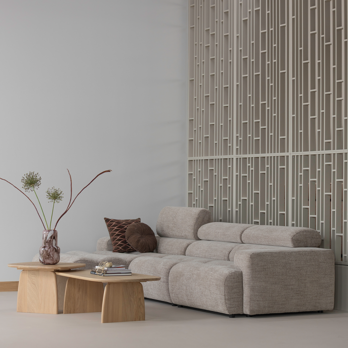 WOOOD Novi 1-Zits Element Bank Arm Rechts - PES - Naturel Melange