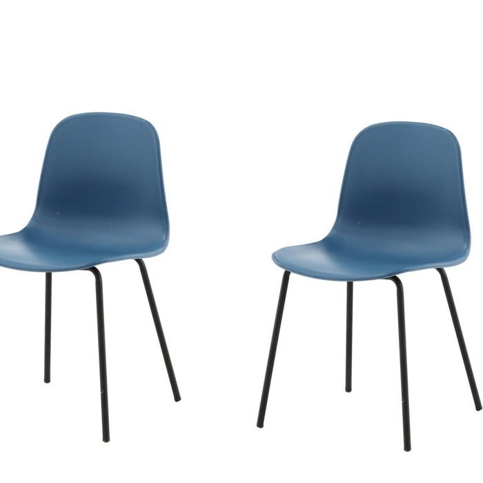 Fjôrd - Eetkamerstoel Blauw Kunststof - Arctic - Set van 2