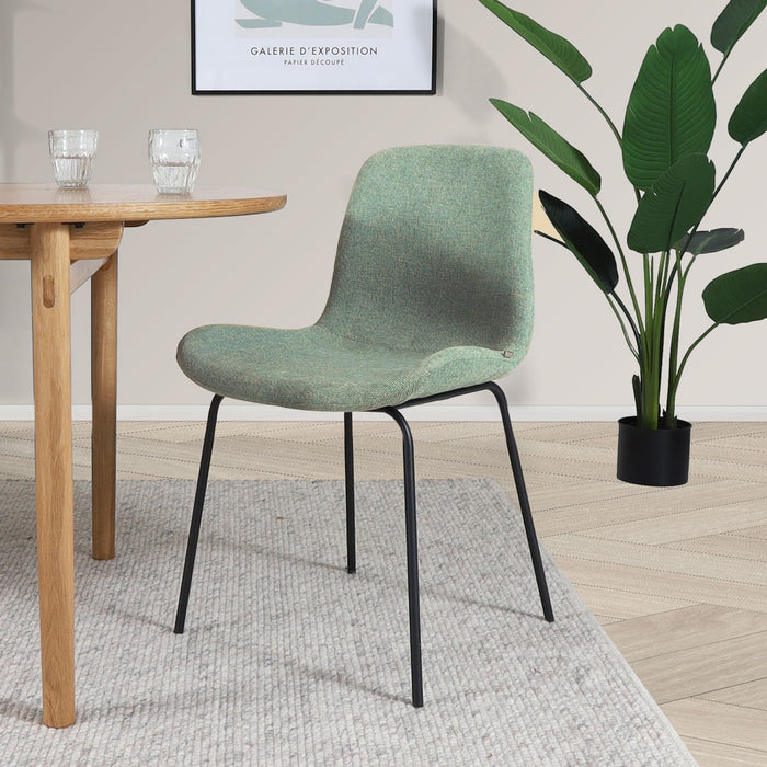 Nolon Nora-Fé Eetkamerstoel Zacht Groen - Stof - Zwarte Ptoen