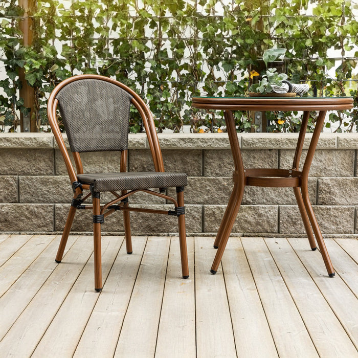 Fjôrd - Caféstoel Zwart Metaal - Guarda - Set van 2