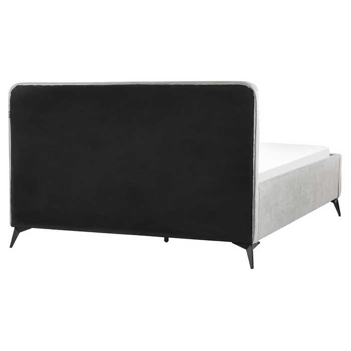 Beliani-VALOGNES-Tweepersoonsbed-Lichtgrijs-160 x 200 cm-Corduroy