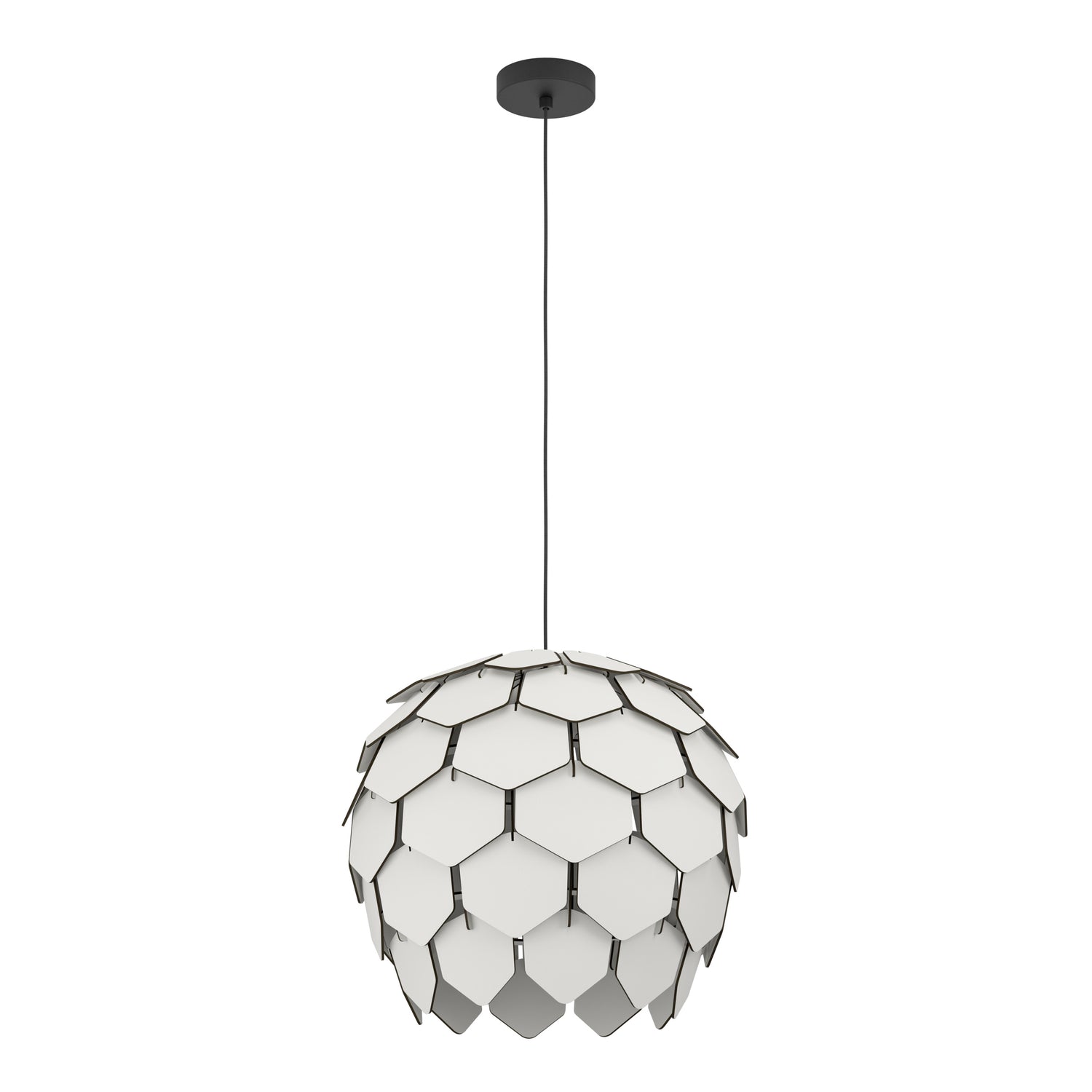 EGLO Mattanza Hanglamp - E27 - Ø 49,5 cm - Grijs|Zwart - Hout|Staal