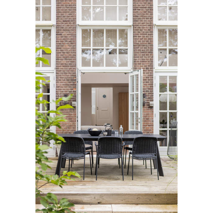 WOOOD Veerle Eettafel - Aluminium|Polywood - Antraciet - 74x220x100