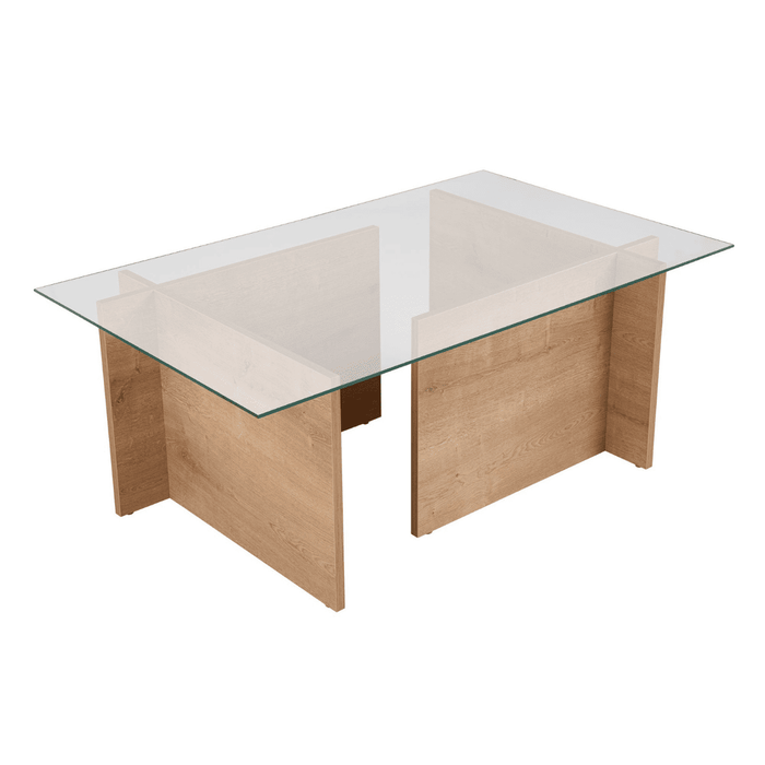 Calicosy - Salontafel met glazen blad L105 cm - NOAH