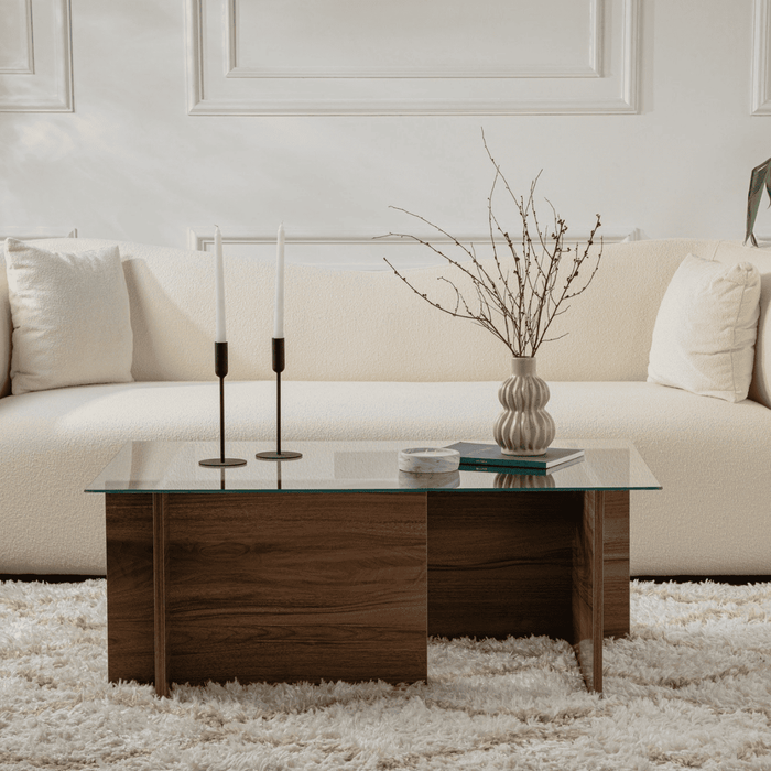 Calicosy - Salontafel met glazen blad L105 cm - NOAH