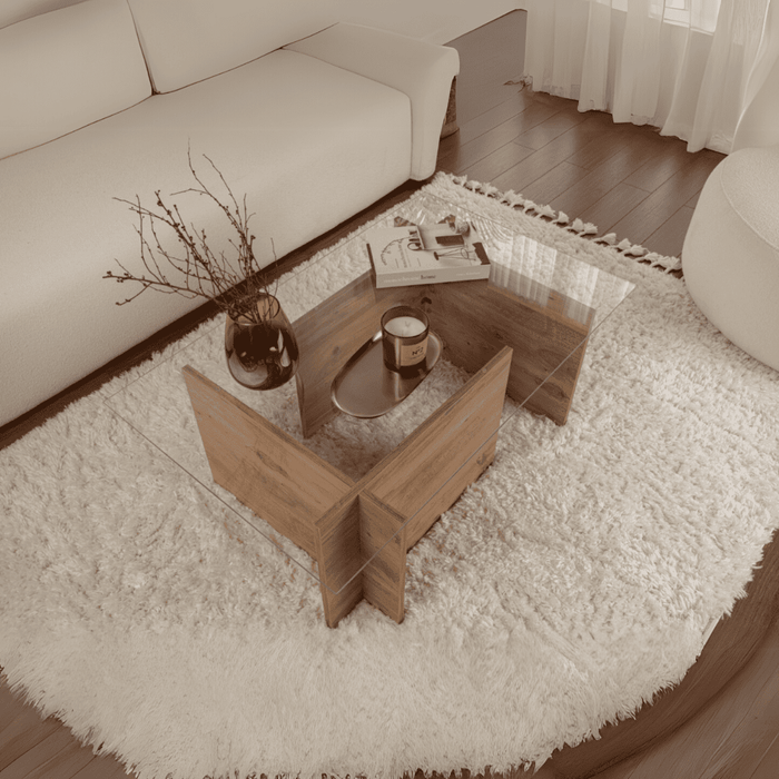 Calicosy - Salontafel met glazen blad L105 cm - NOAH