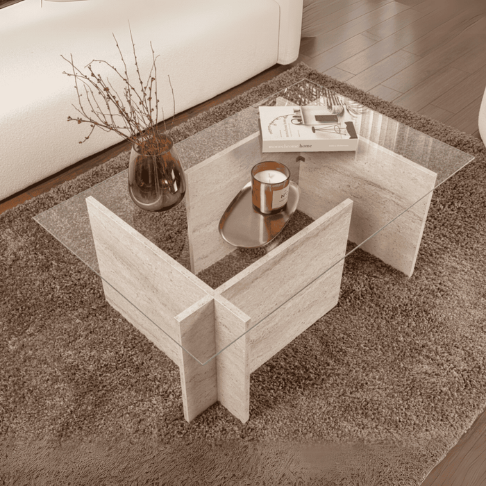 Calicosy - Salontafel met glazen blad L105 cm - NOAH