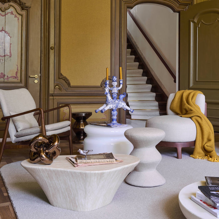 POLSPOTTEN Zig Zag Kruk - Beige