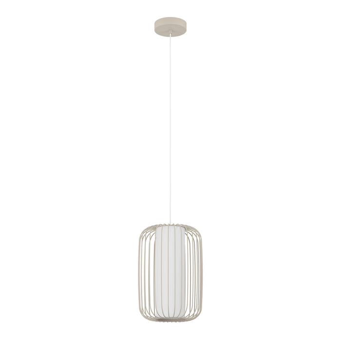 EGLO Terrarosa Hanglamp - E27 - Ø 24 cm - Zand|Wit - Textiel