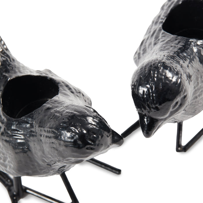 POLSPOTTEN Flock Of Birds Kandelaar Set van 2 - Zwart