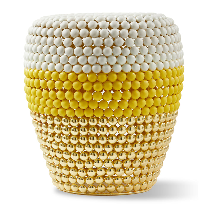 POLSPOTTEN Dot Kruk/Bijzettafel - Wit / Geel / Goud