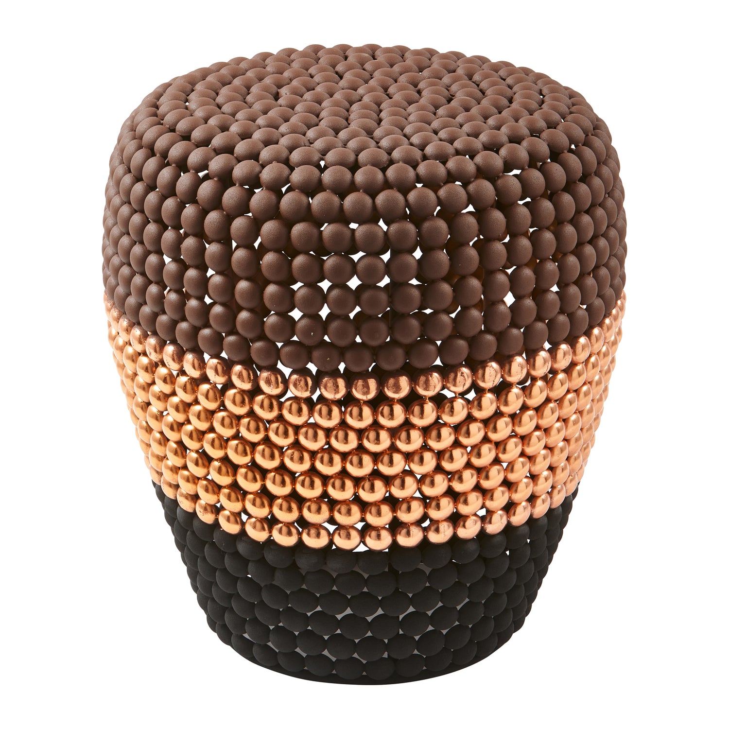 POLSPOTTEN Dot Kruk/Bijzettafel - Bruin / Koper / Zwart