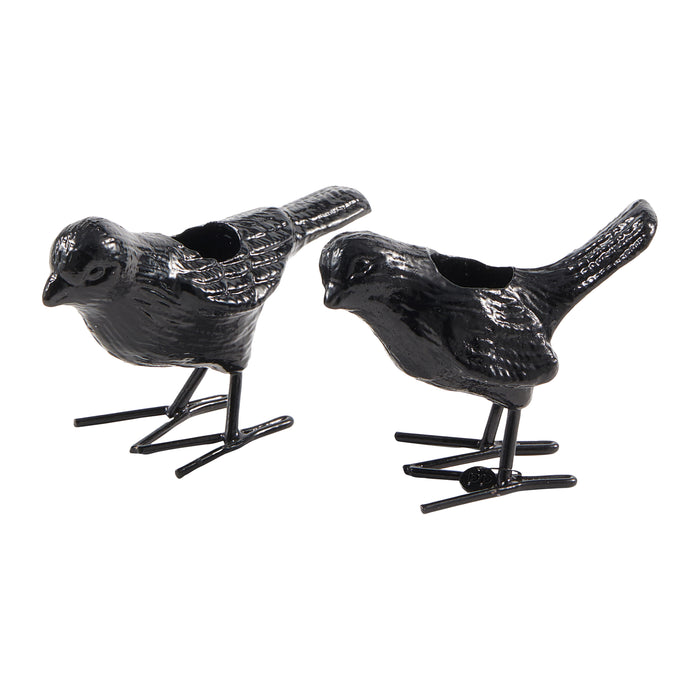 POLSPOTTEN Flock Of Birds Kandelaar Set van 2 - Zwart