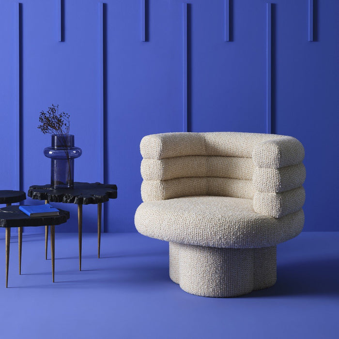 Signature - Draaibare Fauteuil in beige stof - LUKE - B82 cm