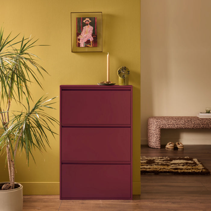 by fonQ Klip Schoenenkast - 3 Vakken - Bordeaux