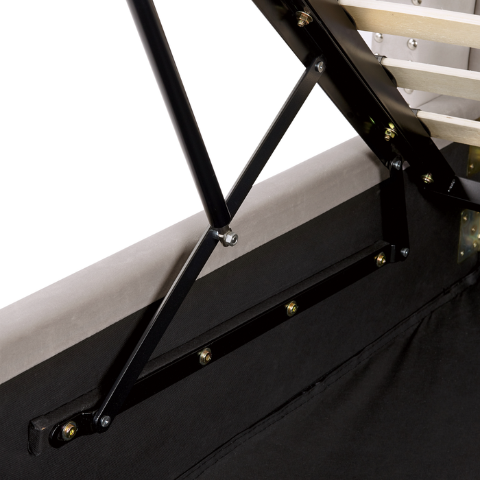 Beliani-LUBBON-Bed met opbergruimte-Lichtgrijs-160 x 200 cm-Fluweel