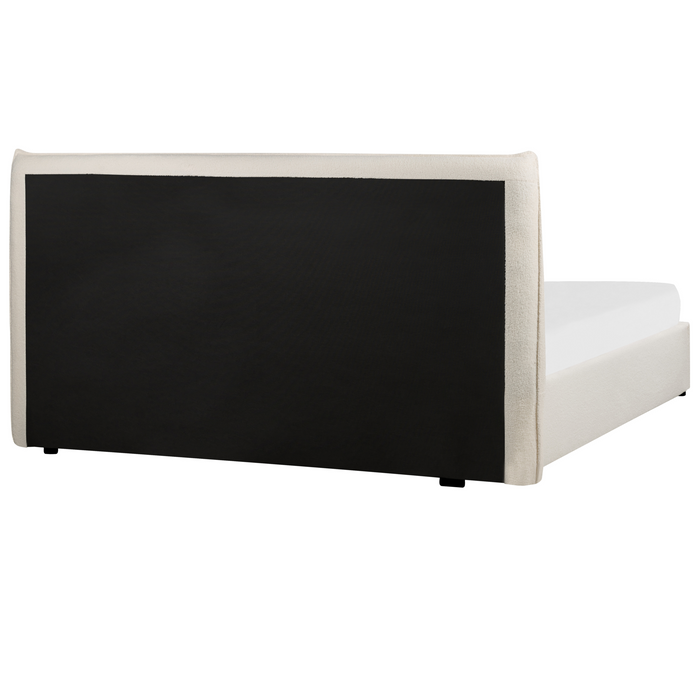 Beliani-LAVAUR-Bed met opbergruimte-Gebroken wit-160 x 200 cm-Bouclé